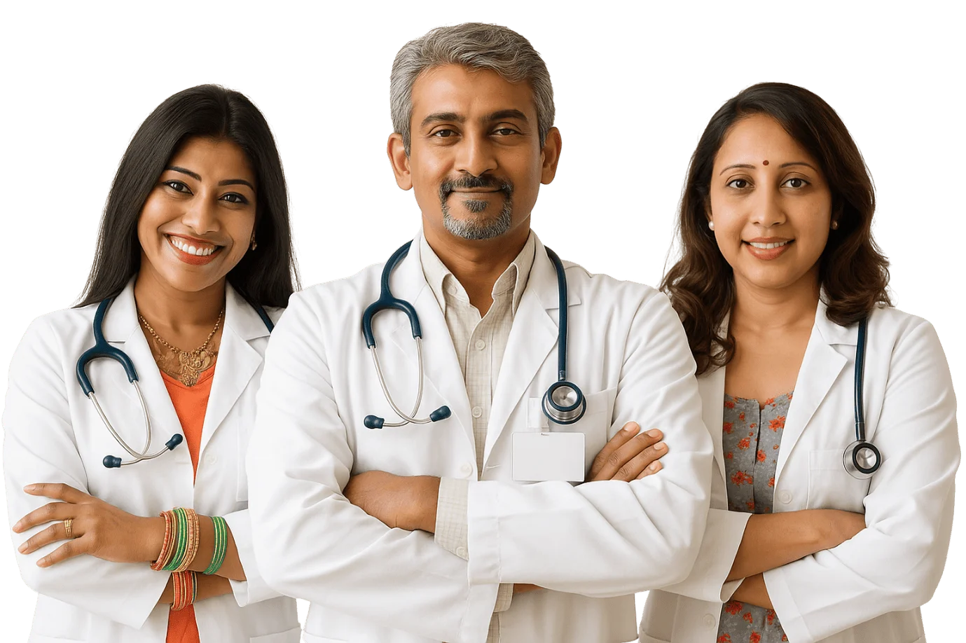 Doctor smiling and holding out hand